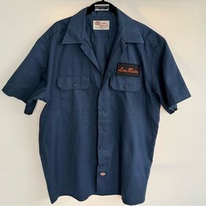 Dickies Workwear Men's Navy Button Down Shirt “Low Rider” Size large